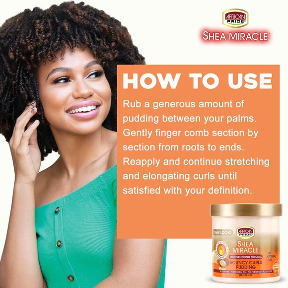 African Pride Shea Butter Miracle Bouncy Curls Pudding 15 Ounce Jar (4.1) - Picture 4 of 4